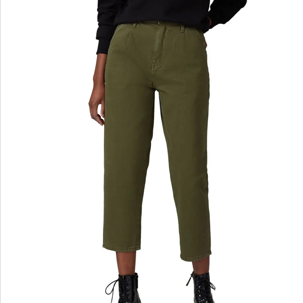One Teaspoon Military Smiths High Waist Olive Green Cropped Jeans 27